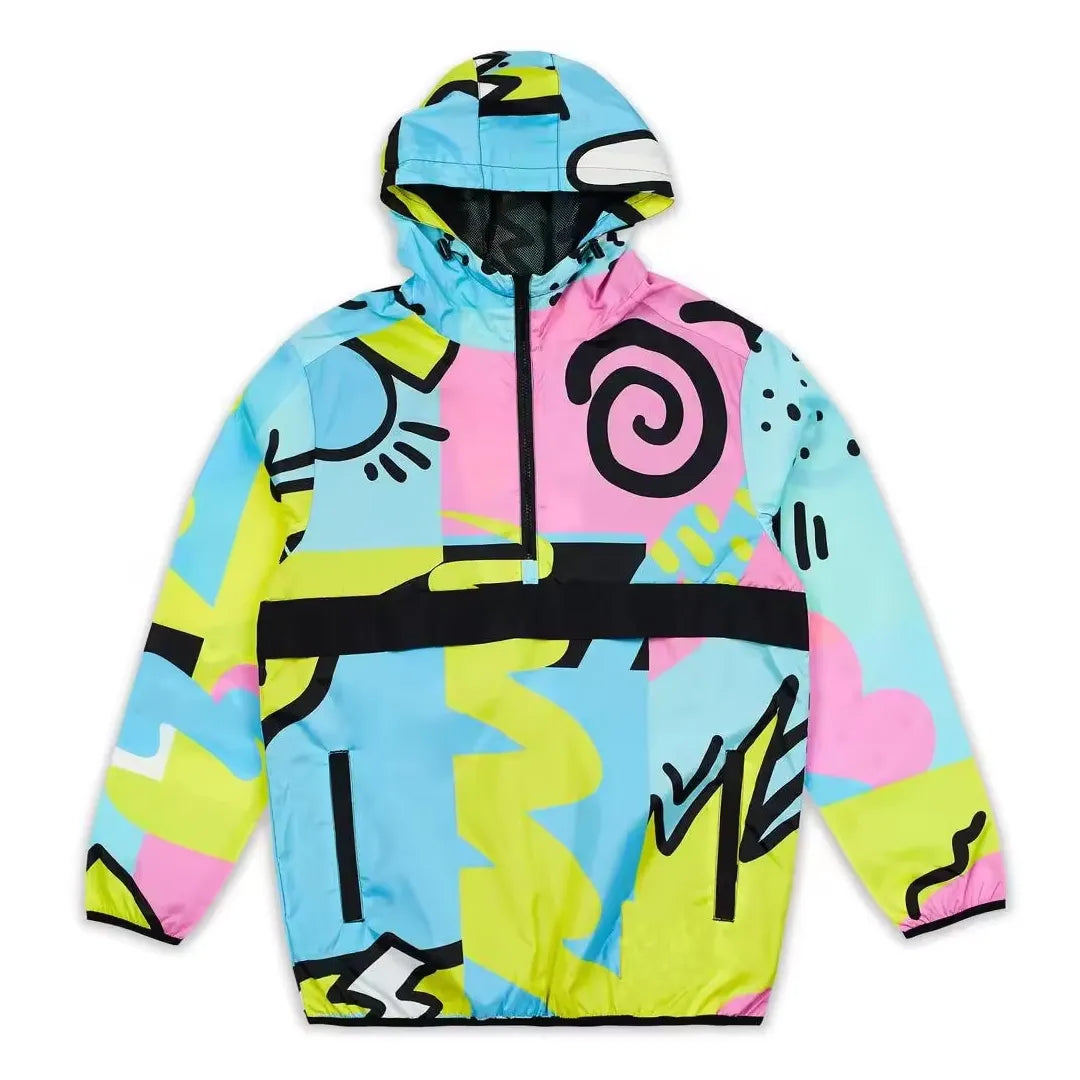 Diguan Windbreaker Customization Men’s High Collar Half-Zip Outdoor Jacket Windbreaker Breathable Training Top