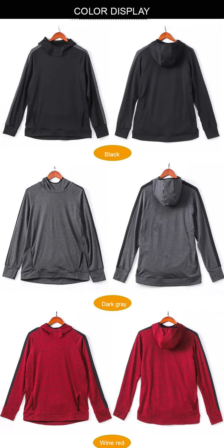 Diguan Custom Hoodie Unisex Quick-Dry Autumn/Winter Sports Hoodie Long Sleeve Breathable Fitness Top