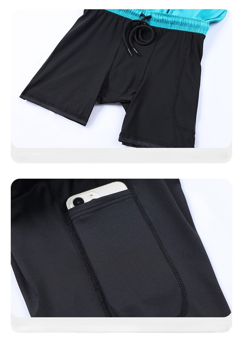 Diguan Women’s 2-in-1 Quick-Dry Compression Shorts 92% Polyester 8% Spandex Lightweight