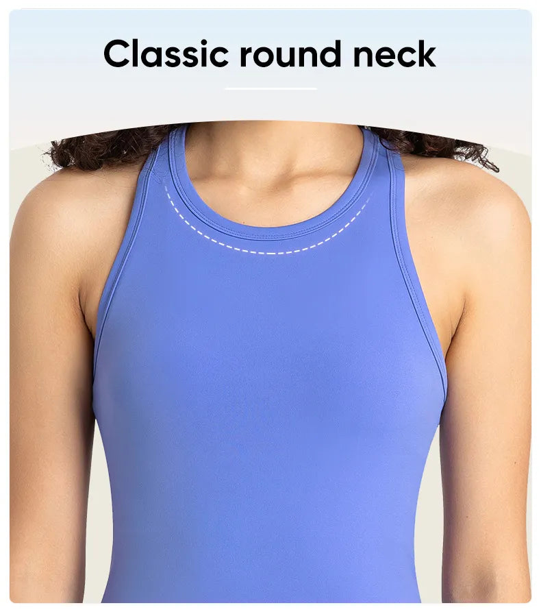 Diguan Custom Tank Top Women Sleeveless Crop Tank Square Neck Quick-Dry Stretch Workout Top CC