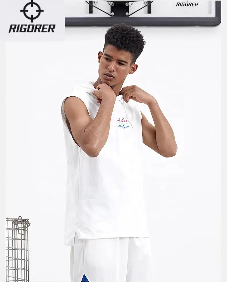 Diguan Custom Hoodie Shirt Men Casual Sleeveless Quick-Dry Fitness Tank Breathable Sports Training Vest OEM