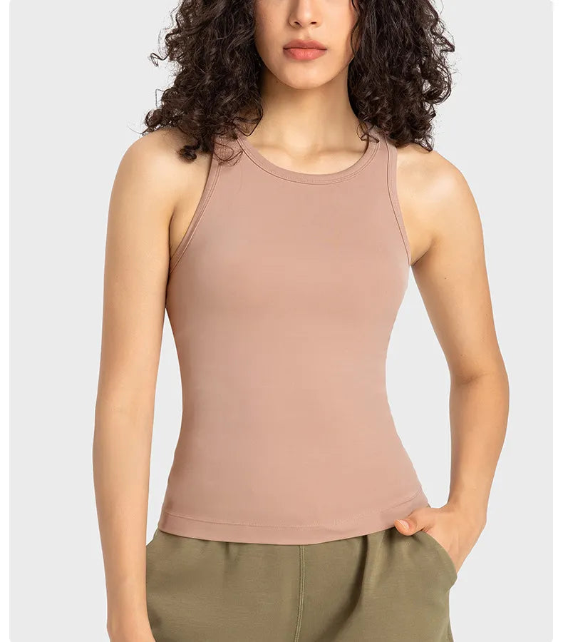 Diguan Custom Tank Top Women Sleeveless Crop Tank Square Neck Quick-Dry Stretch Workout Top CC