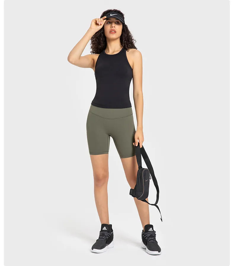 Diguan Custom Tank Top Women Sleeveless Crop Tank Square Neck Quick-Dry Stretch Workout Top CC