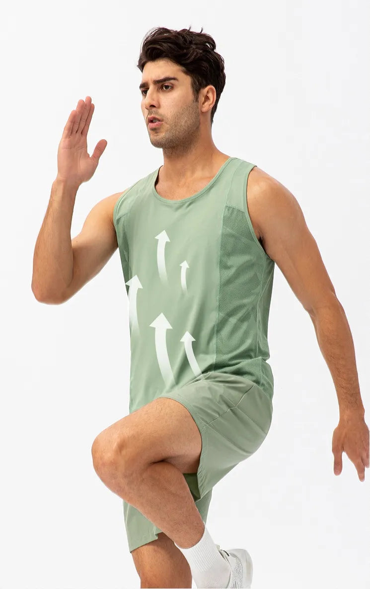 Diguan Custom Running Tank Top Quick-Dry Men’s Mesh Sports Singlet Breathable Fitness Training Vest OEM Manufacturer
