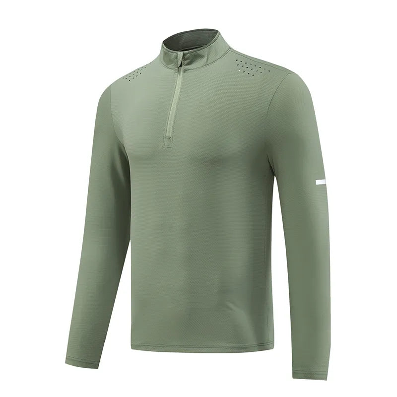 Diguan Custom Running Shirt Autumn Breathable Men’s Ultra-Lightweight Running Track Top Long Sleeve 1/4 Zip Quick-Dry