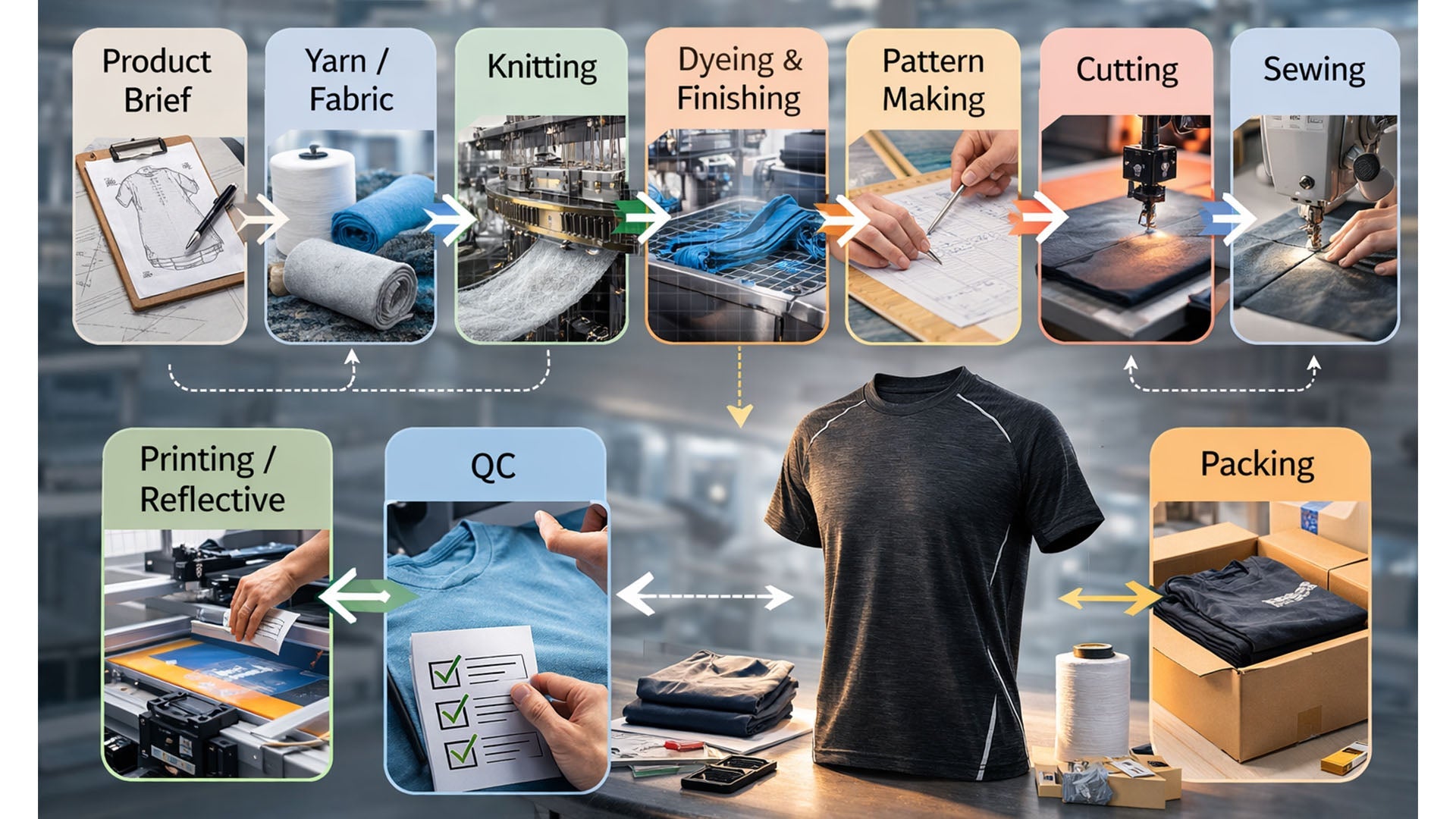 How Are T-Shirts Manufactured? The Running T-Shirt Production Process Explained for B2B Buyers