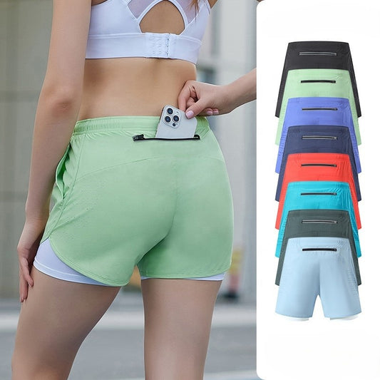 Diguan Women’s 2-in-1 Quick-Dry Compression Shorts 92% Polyester 8% Spandex Lightweight