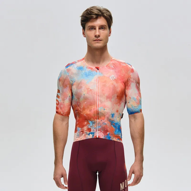 Custom Men's Cycling Jersey Moisture Wicking Bicycle Uniforms Bike Shirt Short Sleeve Customization Jersey Printing