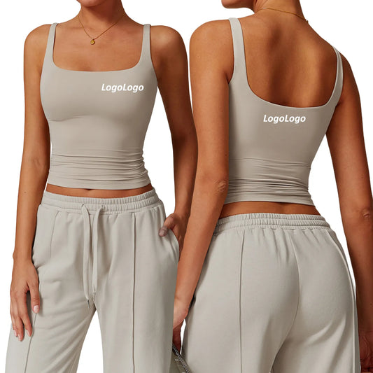 Diguan Running Tank Top Customization Sports Quick Drying Sweat Absorbing Breathable Custom Logo Women Sleeveless Crop Sport Tank Quick-Dry Breathable Performance Top