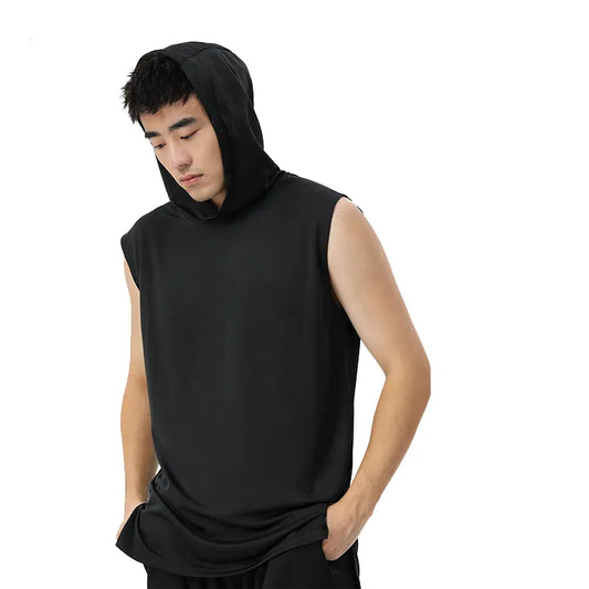 Diguan Custom Hoodie Shirt Men Casual Sleeveless Quick-Dry Fitness Tank Breathable Sports Training Vest OEM