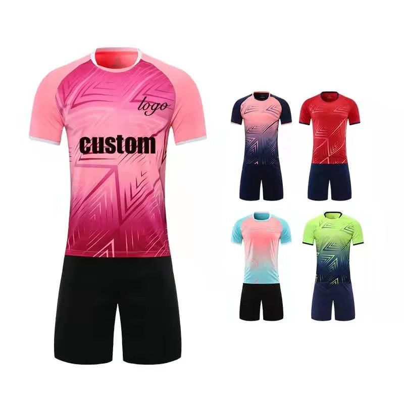 Custom Running Sets Summer T-Shirt And Shorts Set Gradient Color Oem Production China Clothing Manufacturing Production