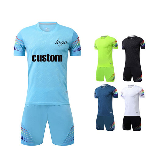 Custom Running Suit Sports Suit Loose Summer Moisture-Absorbing Breathable Fluorescent Color OEM Light Customization