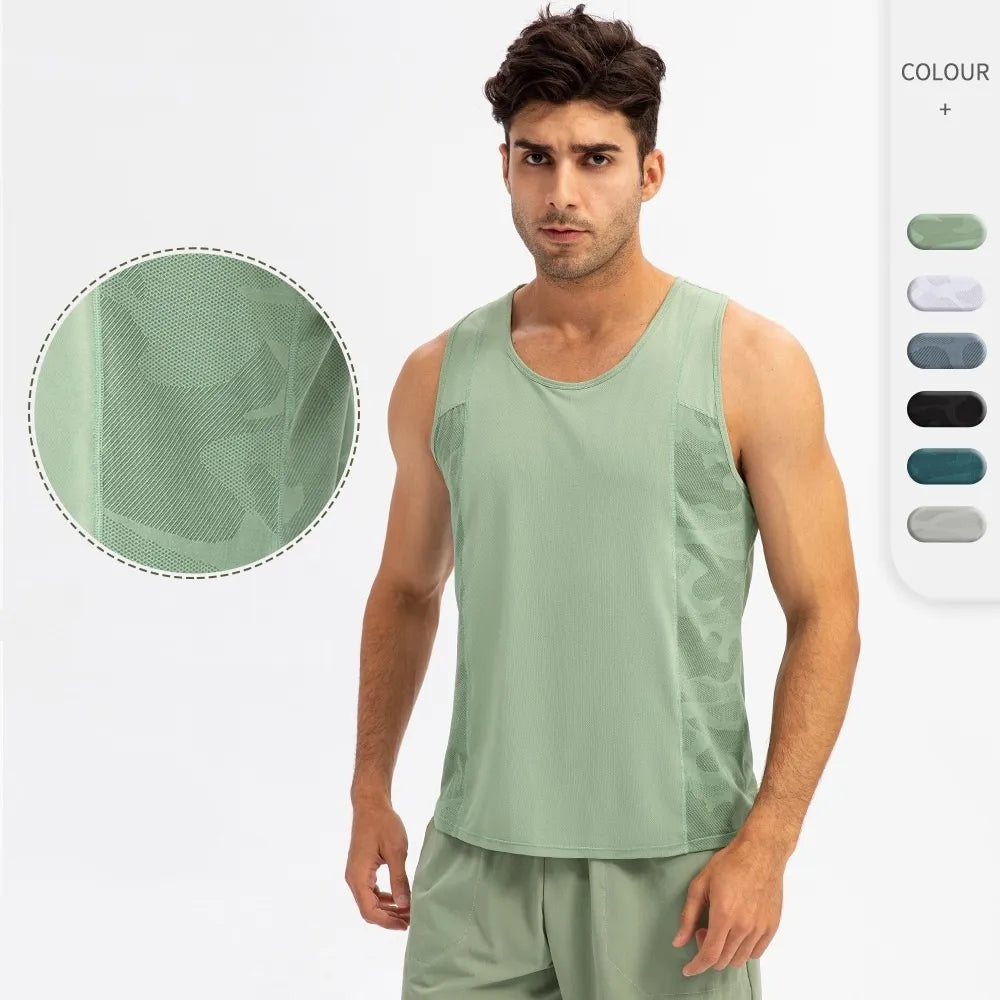 Diguan Custom Running Tank Top Quick-Dry Men’s Mesh Sports Singlet Breathable Fitness Training Vest OEM Manufacturer