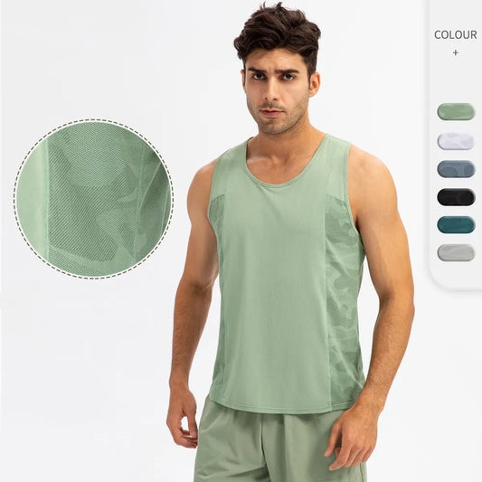 Diguan Custom Running Tank Top Quick-Dry Men’s Mesh Sports Singlet Breathable Fitness Training Vest OEM Manufacturer