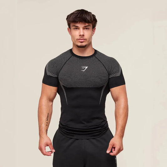 Custom Compression Running T Shirt Short Sleeve Quick Dry Breathable OEM ODM