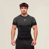 Custom Compression Running T Shirt Short Sleeve Quick Dry Breathable OEM ODM