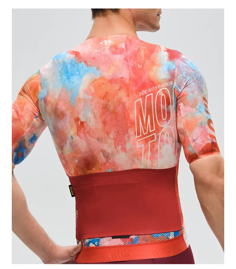 Custom Men's Cycling Jersey Moisture Wicking Bicycle Uniforms Bike Shirt Short Sleeve Customization Jersey Printing