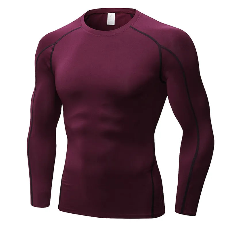 Diguan Custom Compression Shirt Men’s Long-Sleeve Quick Dry Breathable Tight Fit Gym Activewear