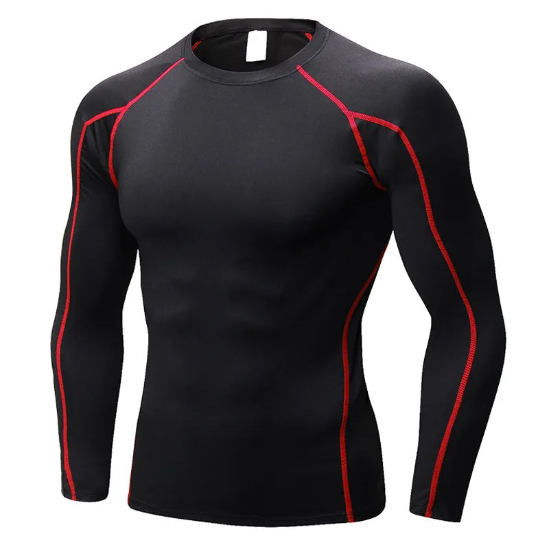 Diguan Custom Compression Shirt Men’s Long-Sleeve Quick Dry Breathable Tight Fit Gym Activewear