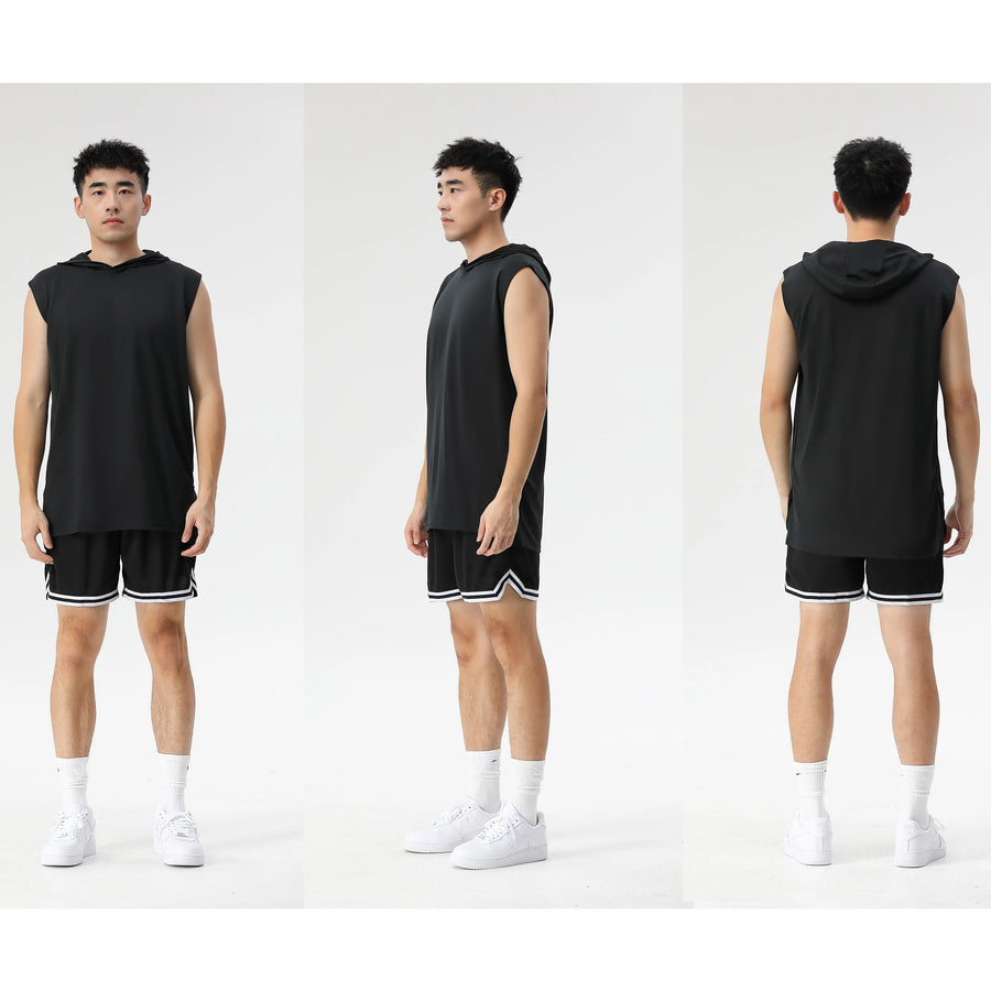 Diguan Custom Hoodie Shirt Men Casual Sleeveless Quick-Dry Fitness Tank Breathable Sports Training Vest OEM