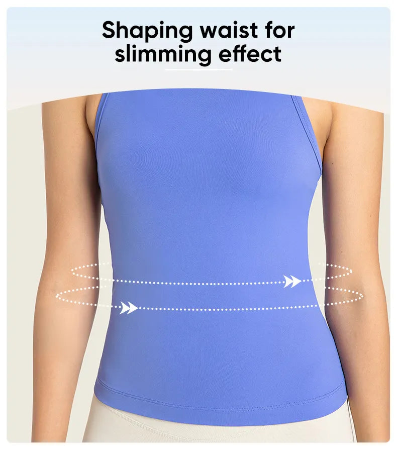 Diguan Custom Tank Top Women Sleeveless Crop Tank Square Neck Quick-Dry Stretch Workout Top CC