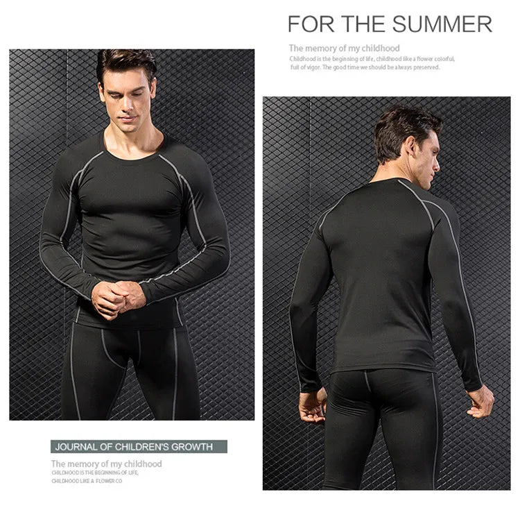 Diguan Custom Compression Shirt Men’s Long-Sleeve Quick Dry Breathable Tight Fit Gym Activewear