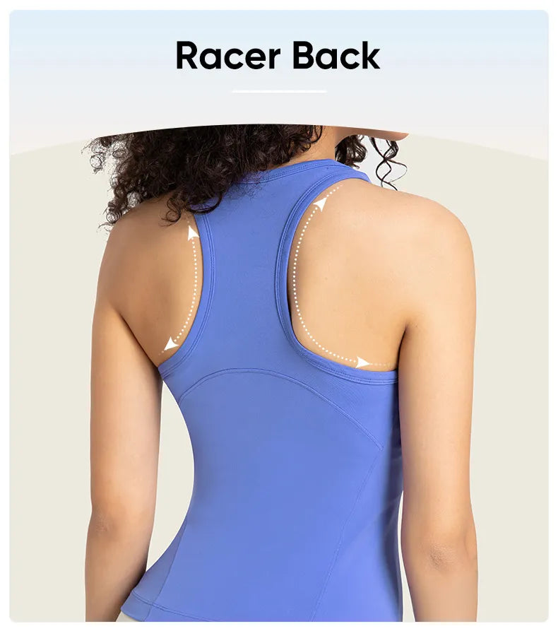 Diguan Custom Tank Top Women Sleeveless Crop Tank Square Neck Quick-Dry Stretch Workout Top