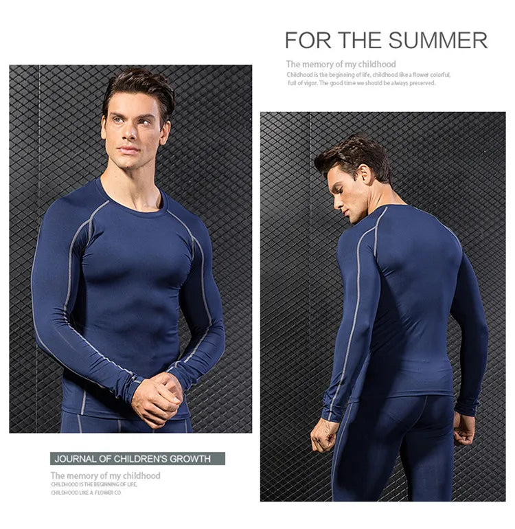 Diguan Custom Compression Shirt Men’s Long-Sleeve Quick Dry Breathable Tight Fit Gym Activewear