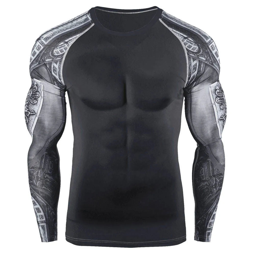 Diguan Custom Men’s Compression Training Top Slim Fit Quick-Dry Breathable Spandex-Polyester