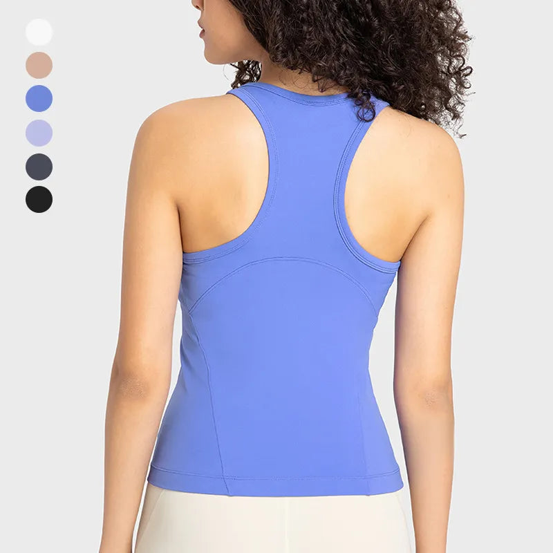 Diguan Custom Tank Top Women Sleeveless Crop Tank Square Neck Quick-Dry Stretch Workout Top CC