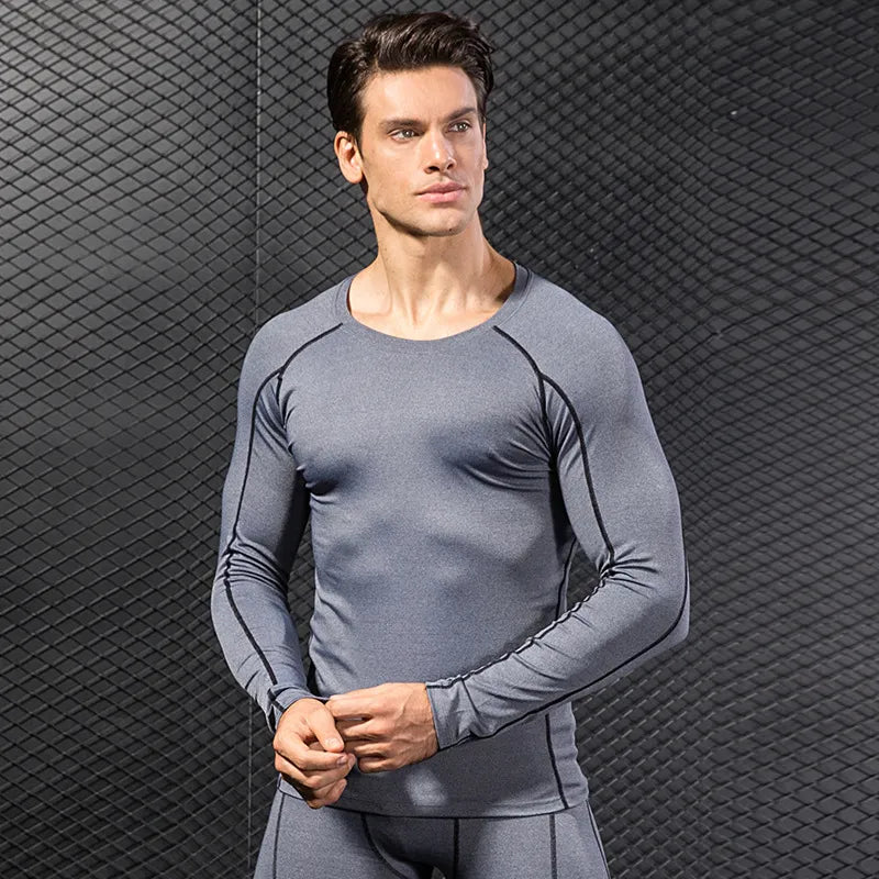 Diguan Custom Compression Shirt Men’s Long-Sleeve Quick Dry Breathable Tight Fit Gym Activewear