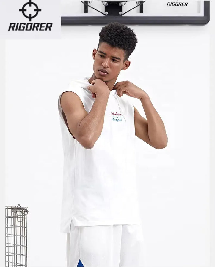 Diguan Custom Hoodie Shirt Men Casual Sleeveless Quick-Dry Fitness Tank Breathable Sports Training Vest OEM