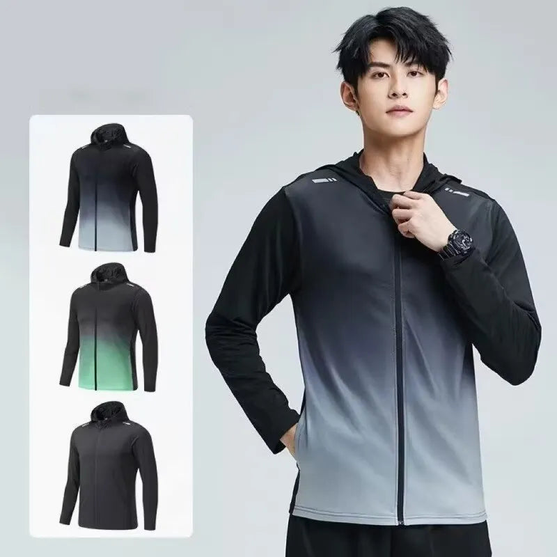 Diguan Custom Hoodie Running Wear Sportswear Full Zipper Gradient Color Made In China Fast Proofing