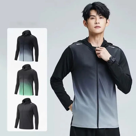 Diguan Custom Hoodie Running Wear Sportswear Full Zipper Gradient Color Made In China Fast Proofing