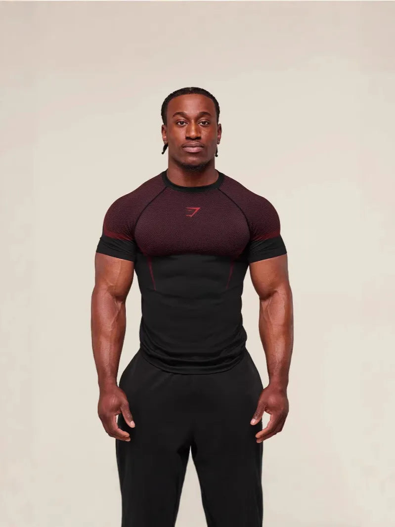 Custom Compression Running T Shirt Short Sleeve Quick Dry Breathable OEM ODM