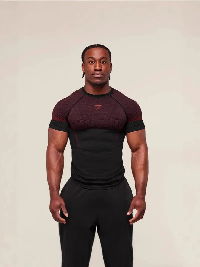 Custom Compression Running T Shirt Short Sleeve Quick Dry Breathable OEM ODM