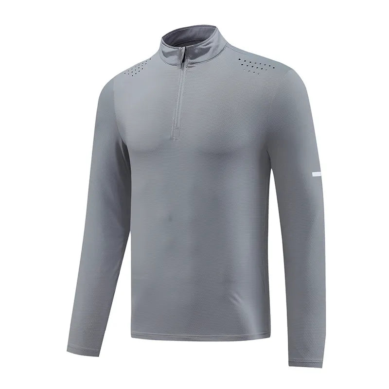 Diguan Custom Running Shirt Autumn Breathable Men’s Ultra-Lightweight Running Track Top Long Sleeve 1/4 Zip Quick-Dry