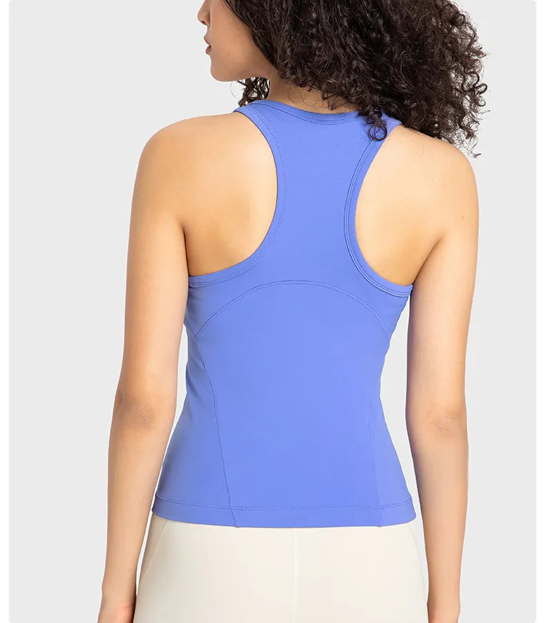 Diguan Custom Tank Top Women Sleeveless Crop Tank Square Neck Quick-Dry Stretch Workout Top CC