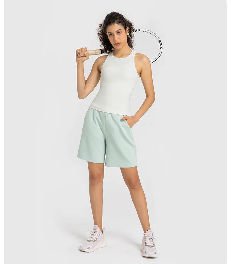 Diguan Custom Tank Top Women Sleeveless Crop Tank Square Neck Quick-Dry Stretch Workout Top CC