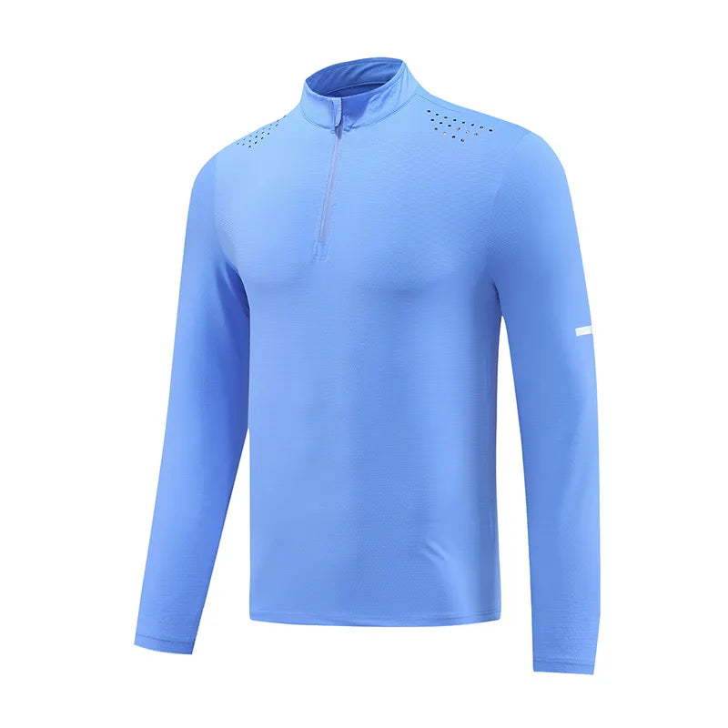 Diguan Custom Running Shirt Autumn Breathable Men’s Ultra-Lightweight Running Track Top Long Sleeve 1/4 Zip Quick-Dry