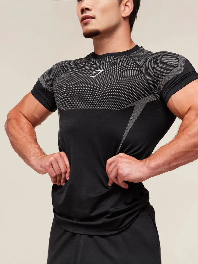 Custom Compression Running T Shirt Short Sleeve Quick Dry Breathable OEM ODM