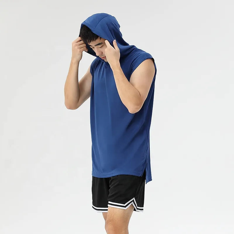Diguan Custom Hoodie Shirt Men Casual Sleeveless Quick-Dry Fitness Tank Breathable Sports Training Vest OEM