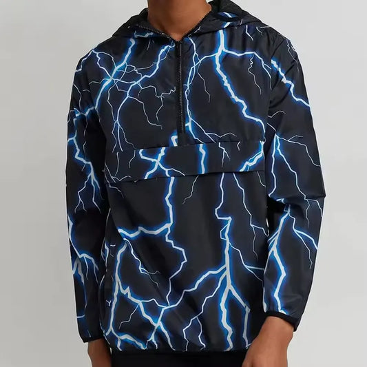 Diguan Windbreaker Customization Men’s High Collar Half-Zip Outdoor Jacket Windbreaker Breathable Training Top