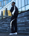 Diguan Men Two-Piece Polyester Jogger Tracksuit-Set Patchwork Zip-Up Jacket & Track Pants