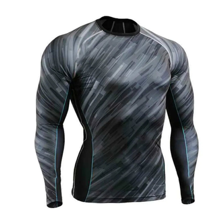 Diguan Custom Men’s Compression Training Top Slim Fit Quick-Dry Breathable Spandex-Polyester