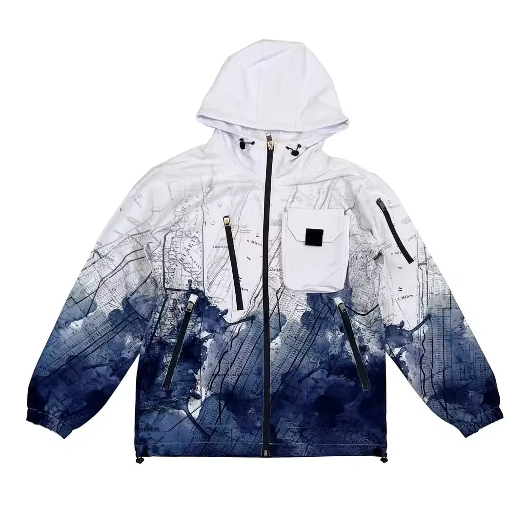Diguan Windbreaker Customization Men’s High Collar Half-Zip Outdoor Jacket Windbreaker Breathable Training Top