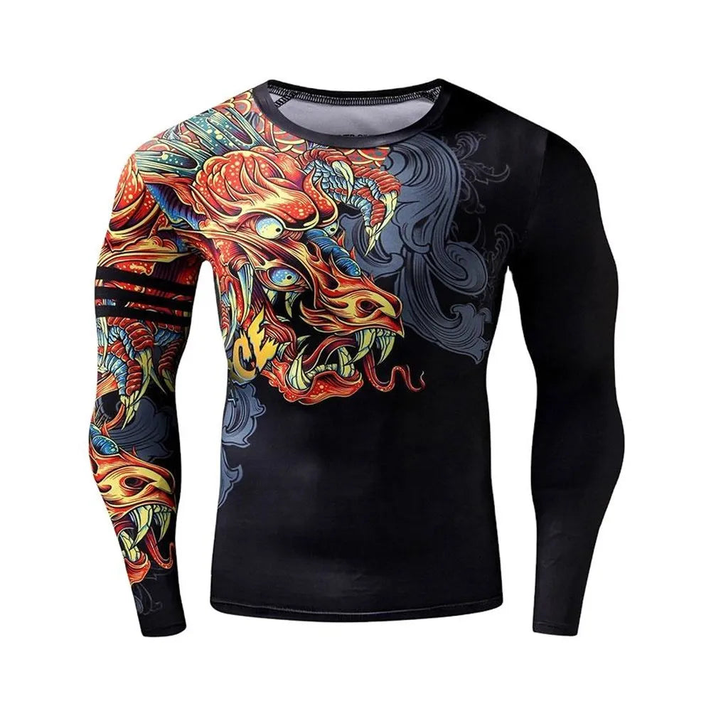 Diguan Custom Men’s Compression Training Top Slim Fit Quick-Dry Breathable Spandex-Polyester