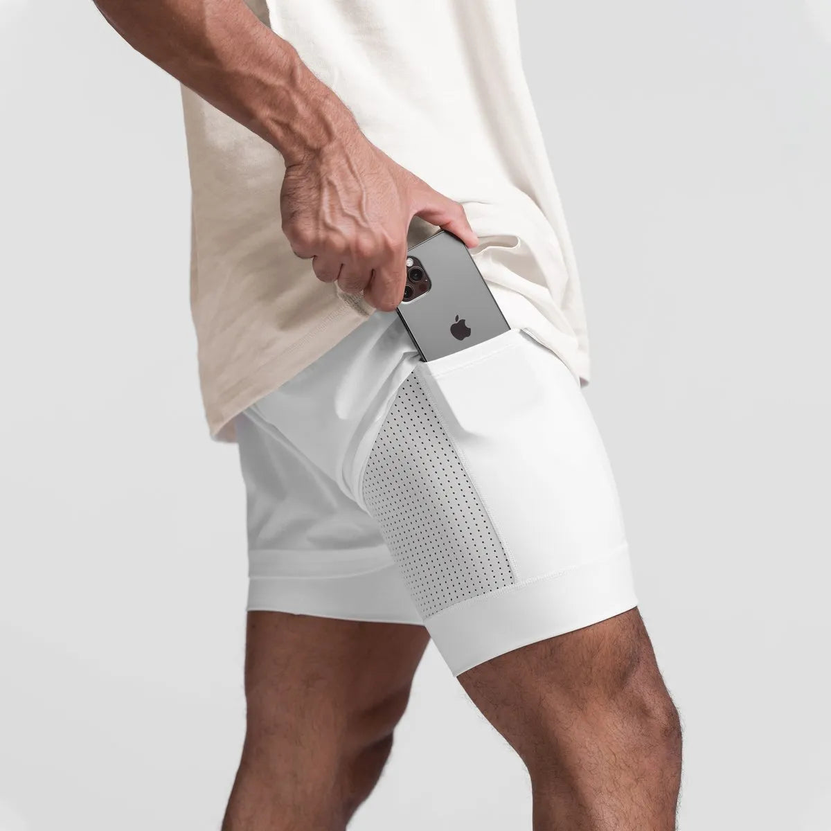 Custom Running Shorts Men s Resistant Active Performance Shorts Quick Dry Cotton Polyester Blend OEM Custom