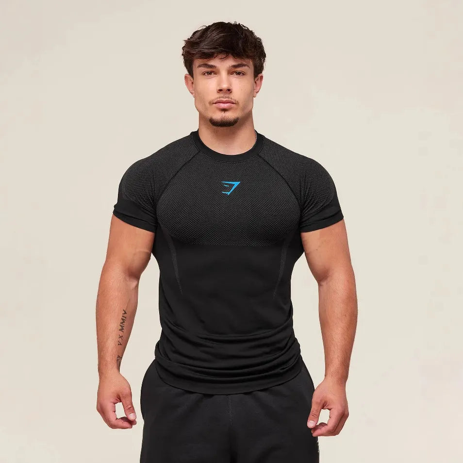 Custom Compression Running T Shirt Short Sleeve Quick Dry Breathable OEM ODM