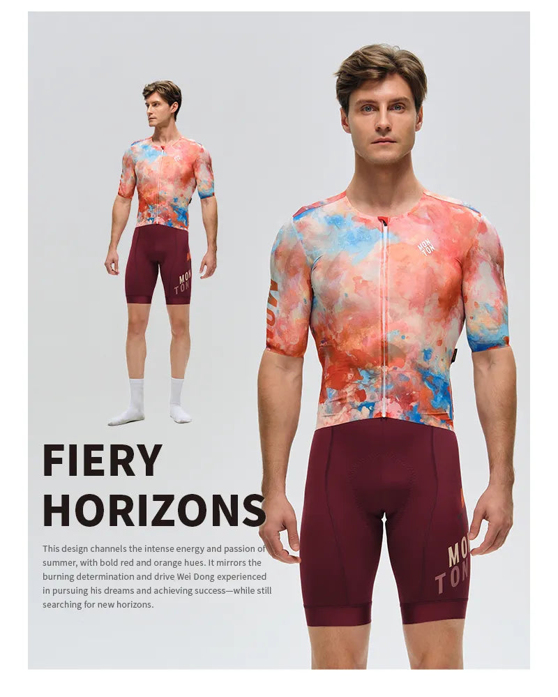 Custom Men's Cycling Jersey Moisture Wicking Bicycle Uniforms Bike Shirt Short Sleeve Customization Jersey Printing